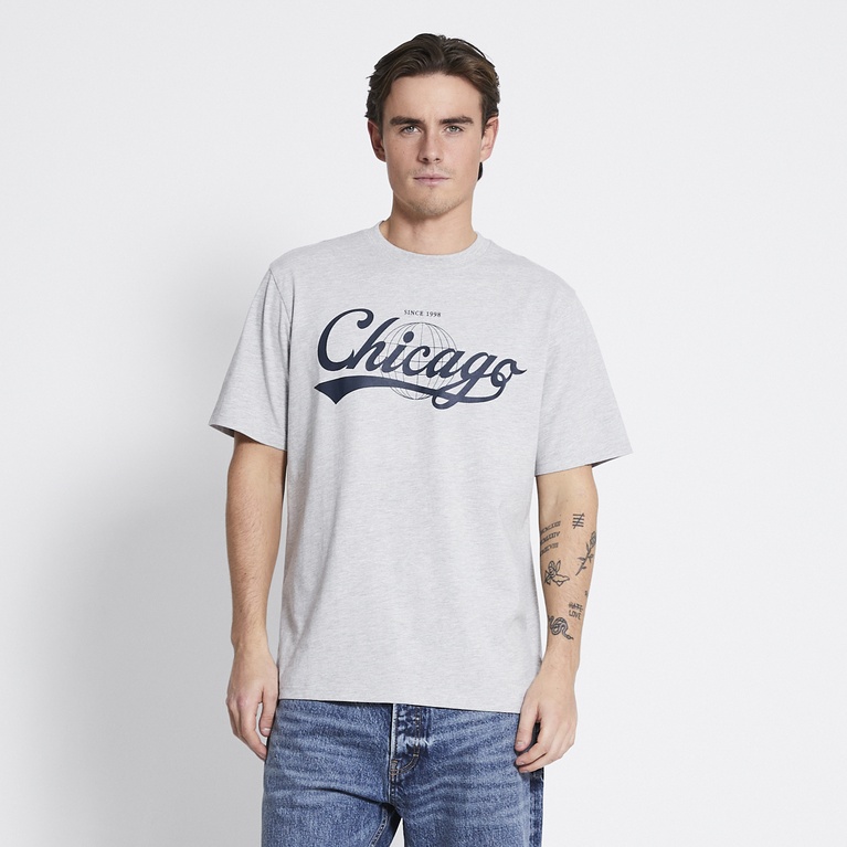 Printed tee "West" Grey Melange 2